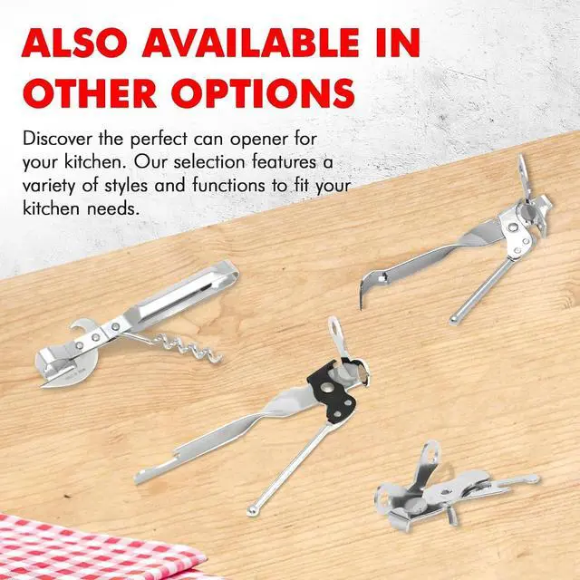 Alt view image 7 of 7 - Chef Craft Select Can Opener with Tapper, 6.5 inches in length, Nickle Plated
