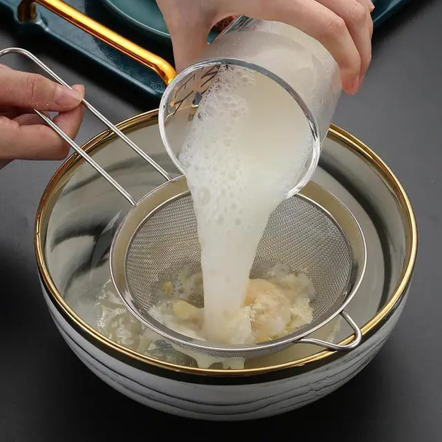 Alt view image 7 of 7 - Honbay 4PCS 3.15 Inch Small Tea Strainers Mini Cocktail Strainer Stainless Steel Fine Mesh Strainer Colander Bar Strainer Tool Food Flour Egg White Loose Tea Strainer with Handle