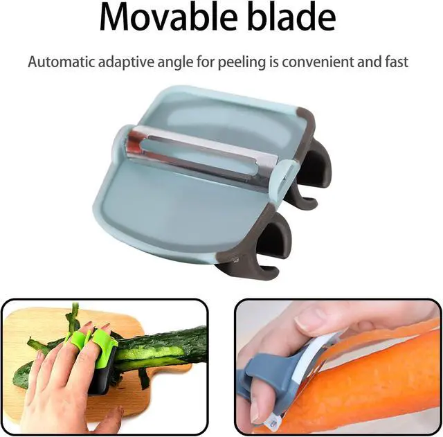 Alt view image 3 of 6 - 4Pcs Palm Fruit Peeler, Silicone Finger Grips Peeler, Finger Potato Peeler, Hand Vegetable Peeler with Comfortable Rubber Finger Grip for Pumpkin Carrot Cucumber Potato Peeling