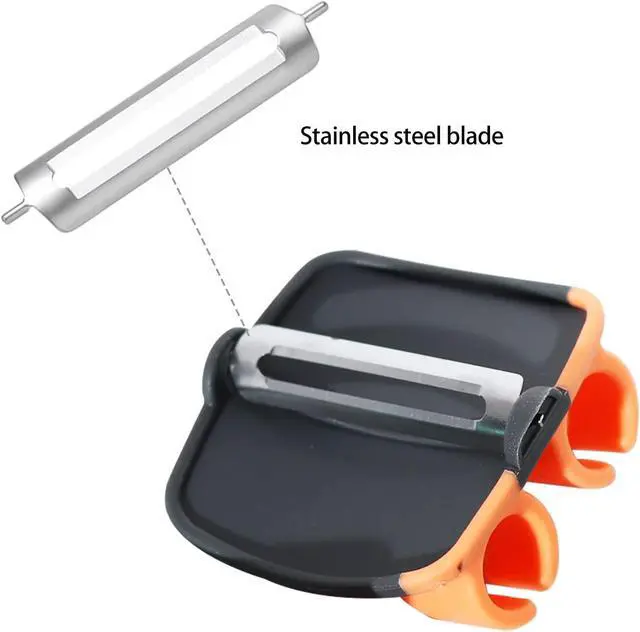 Alt view image 4 of 6 - 4Pcs Palm Fruit Peeler, Silicone Finger Grips Peeler, Finger Potato Peeler, Hand Vegetable Peeler with Comfortable Rubber Finger Grip for Pumpkin Carrot Cucumber Potato Peeling