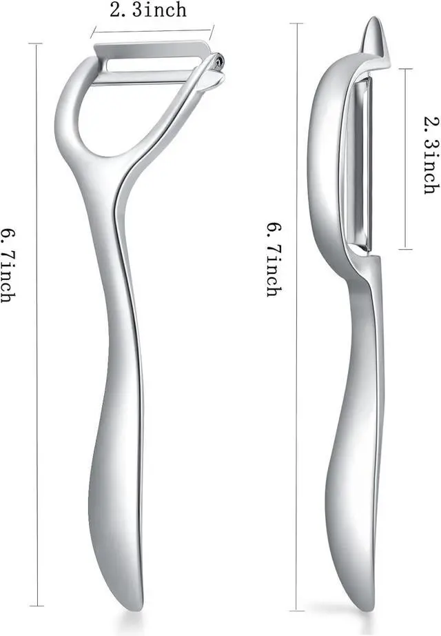 Alt view image 2 of 7 - Set of 2 Stainless Steel Vegetable Peeler,Y-Shaped and I-Shaped Stainless Steel Peelers For Potatoes, All Fruits & Veggies¡