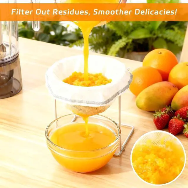 Alt view image 3 of 6 - 3PCS Cheese Cloth Filling Squeeze Nylon Bags, Bowl-shaped reusable nylon cheese cloth filter bag, Ultra Fine Mesh Strainer Bags, suitable for nut milk, juice, soy milk, dumpling fillings (S, M, L)