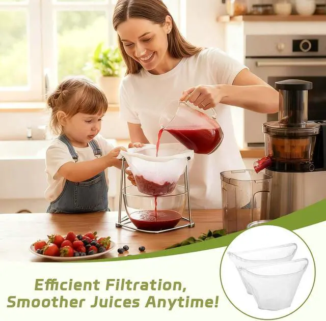Alt view image 6 of 6 - 3PCS Cheese Cloth Filling Squeeze Nylon Bags, Bowl-shaped reusable nylon cheese cloth filter bag, Ultra Fine Mesh Strainer Bags, suitable for nut milk, juice, soy milk, dumpling fillings (S, M, L)