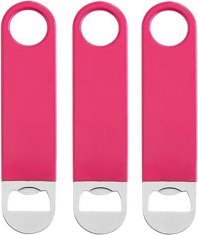 Main image of 3 Pack 7" Heavy Duty Flat Bottle Opener, Pink