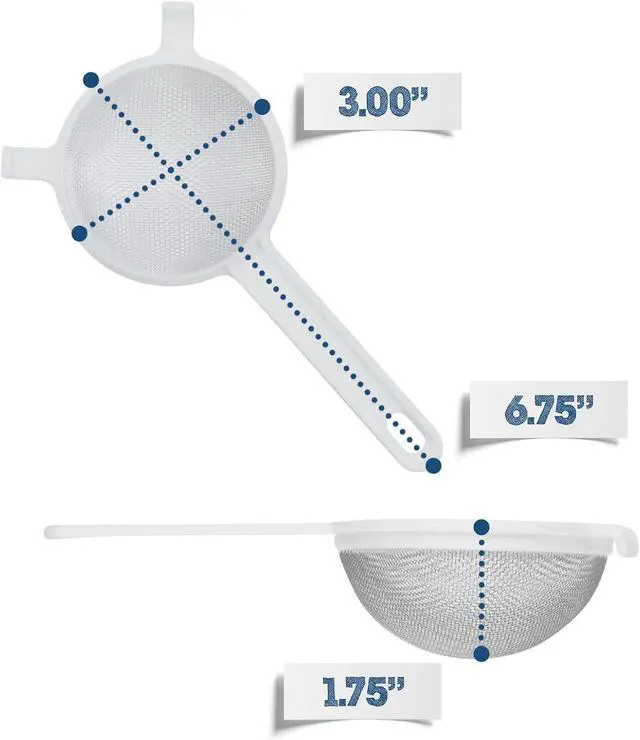 Alt view image 3 of 7 - Nylon Mesh Strainer 2 Pack - Strain Your Wide Mouth Mason Jar Batches - Less Mess, Less Waste - Strain Your Water Kefir Grains - Homebrewing And Kitchen Essential - 2 Strainers - 3"