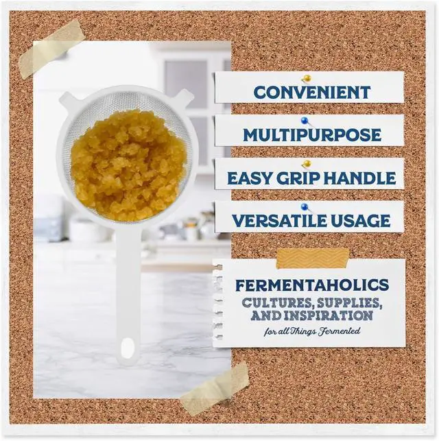 Alt view image 4 of 7 - Nylon Mesh Strainer 2 Pack - Strain Your Wide Mouth Mason Jar Batches - Less Mess, Less Waste - Strain Your Water Kefir Grains - Homebrewing And Kitchen Essential - 2 Strainers - 3"