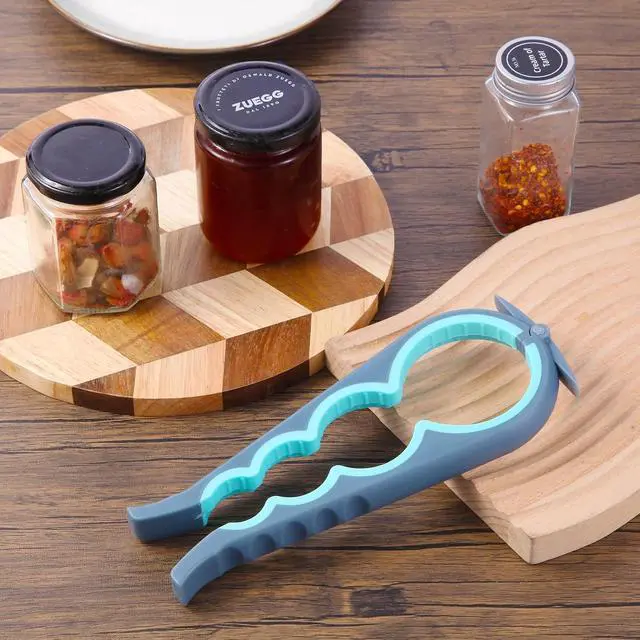 Alt view image 4 of 6 - Jar Opener for Weak Hands, Seniors with Arthritis, Bottle Opener to Remove Stubborn Lids, Mutil Can Opener Gripper for Anyone with Low Strength (Blue and Grey)
