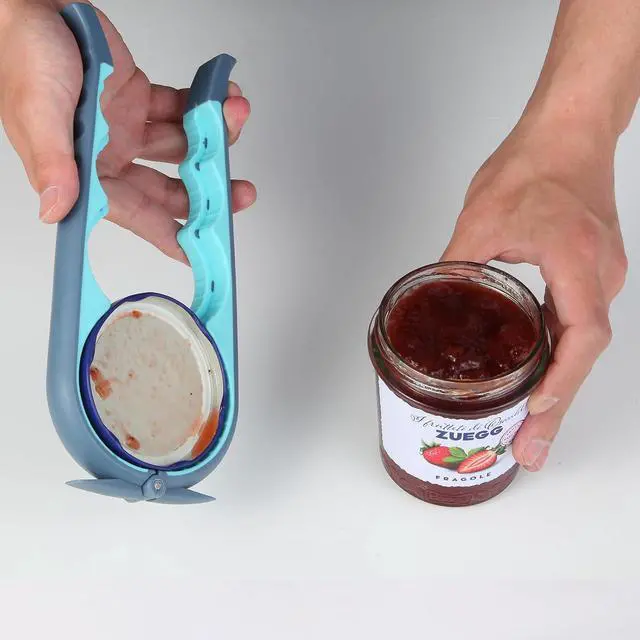 Alt view image 5 of 6 - Jar Opener for Weak Hands, Seniors with Arthritis, Bottle Opener to Remove Stubborn Lids, Mutil Can Opener Gripper for Anyone with Low Strength (Blue and Grey)