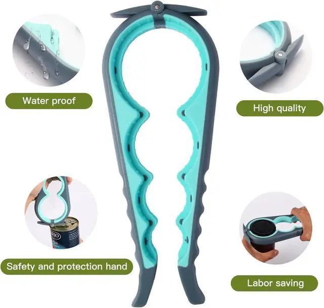 Alt view image 6 of 6 - Jar Opener for Weak Hands, Seniors with Arthritis, Bottle Opener to Remove Stubborn Lids, Mutil Can Opener Gripper for Anyone with Low Strength (Blue and Grey)