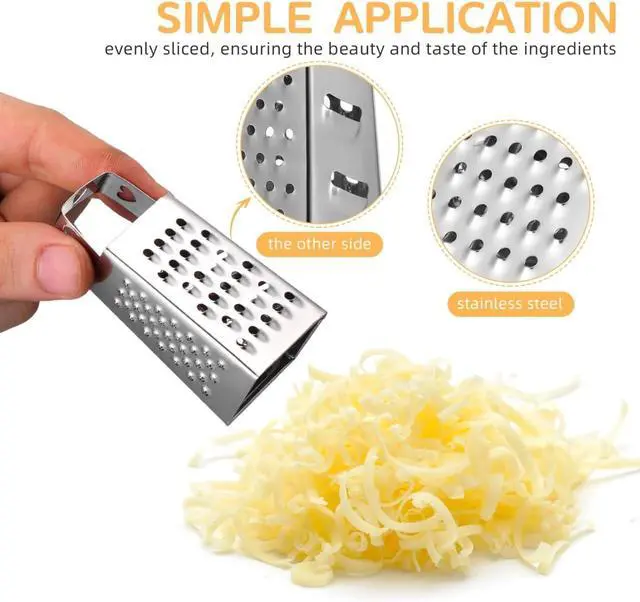 Alt view image 2 of 7 - ABOOFAN 6Pcs Mini Box Graters, 4-Sided Stainless Steel Cheese Grater & Zester for Ginger, Garlic and Spices, Portable Small Kitchen Gadgets