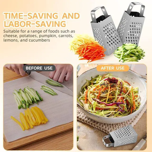 Alt view image 4 of 7 - ABOOFAN 6Pcs Mini Box Graters, 4-Sided Stainless Steel Cheese Grater & Zester for Ginger, Garlic and Spices, Portable Small Kitchen Gadgets