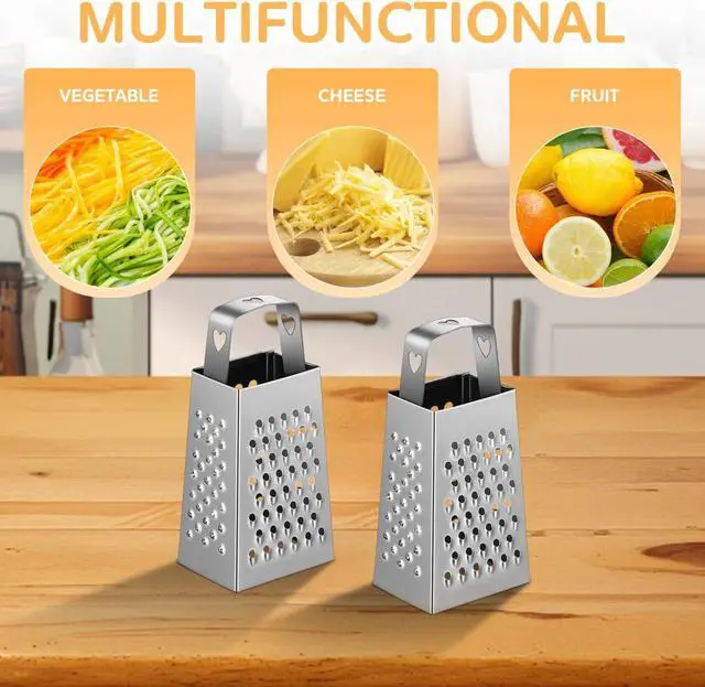 Alt view image 5 of 7 - ABOOFAN 6Pcs Mini Box Graters, 4-Sided Stainless Steel Cheese Grater & Zester for Ginger, Garlic and Spices, Portable Small Kitchen Gadgets