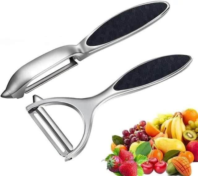 Main image of Vegetable Peeler, Stainless Steel Multi-function Potato Fruit Peeler Set, Y & I Shape Swivel Blades Kitchen Household Peeling Tools
