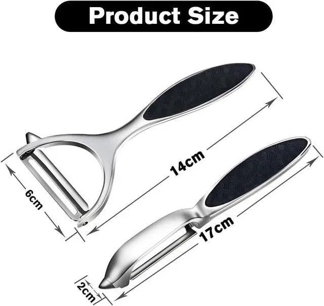 Alt view image 2 of 7 - Vegetable Peeler, Stainless Steel Multi-function Potato Fruit Peeler Set, Y & I Shape Swivel Blades Kitchen Household Peeling Tools