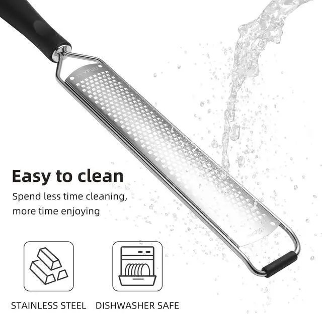 Alt view image 4 of 7 - Lemon Zester and Cheese Grater with Protective Cover and Cleaning Brush