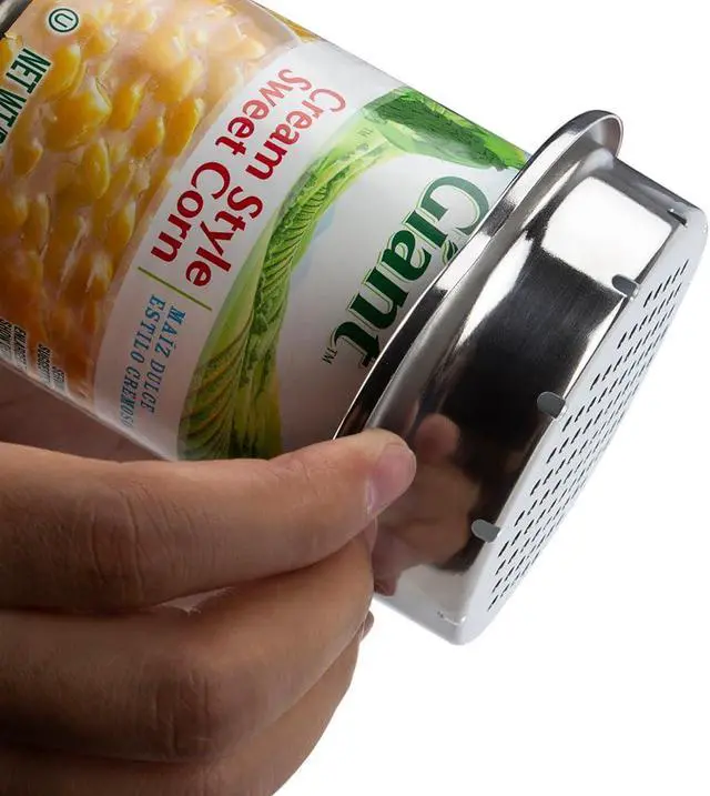 Alt view image 5 of 5 - Tuna Can Strainer Press, Stainless Steel Food-Grade Tuna Can Colander with Lower Side Holes for Regular-Size and Wide-Necked Tunas 1-Pack