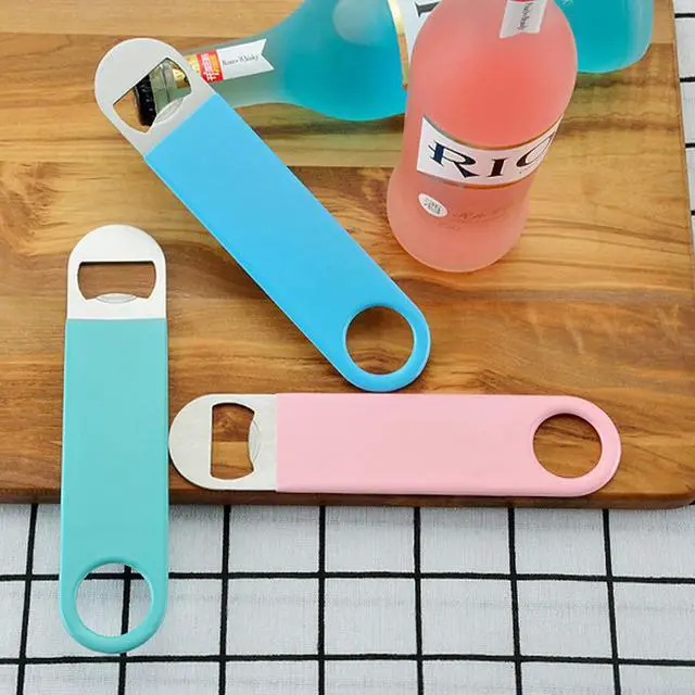 Alt view image 4 of 7 - KTOJOY 3 Pack Heavy Duty Stainless Steel Flat Bottle Opener, Solid and Beer Openers, 7 inches