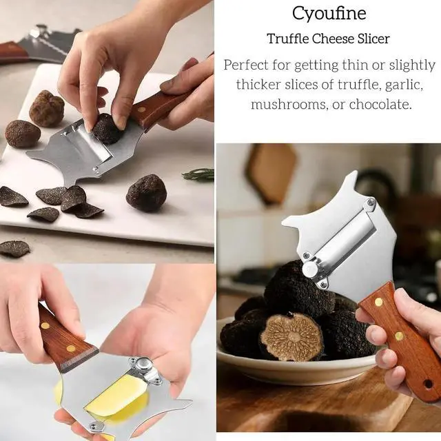 Alt view image 2 of 4 - CyoufineTruffle Slicer Shaver Garlic Chocolate Cheese Shaver Stainless Steel Grater Curler with Adjustable Smooth Blade
