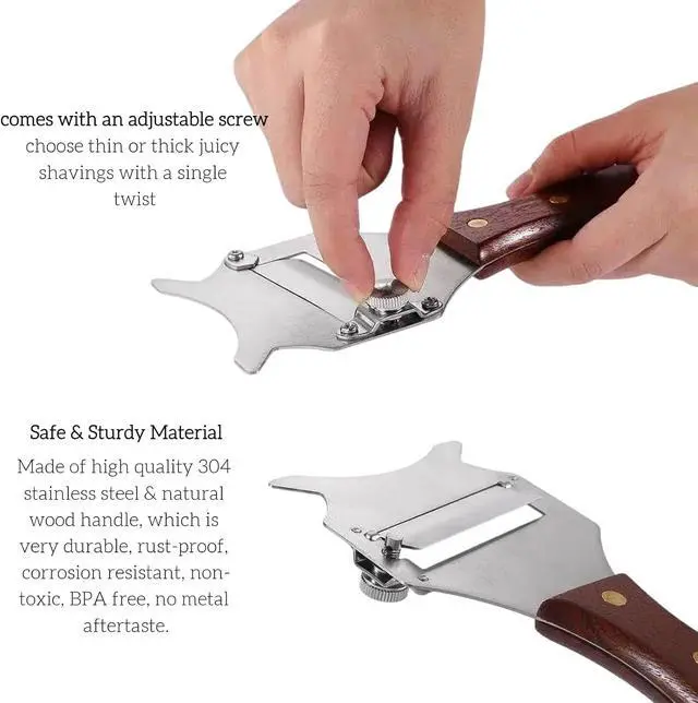Alt view image 3 of 4 - CyoufineTruffle Slicer Shaver Garlic Chocolate Cheese Shaver Stainless Steel Grater Curler with Adjustable Smooth Blade