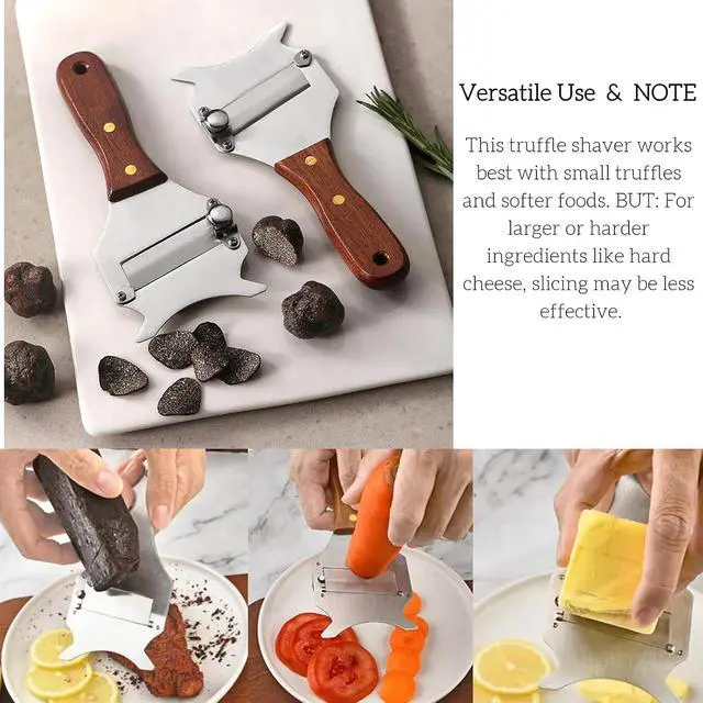 Alt view image 4 of 4 - CyoufineTruffle Slicer Shaver Garlic Chocolate Cheese Shaver Stainless Steel Grater Curler with Adjustable Smooth Blade