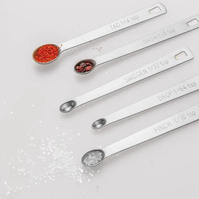 Alt view image 3 of 7 - 5 Pcs Mini Measuring Spoons Set, Stainless Steel, Cute