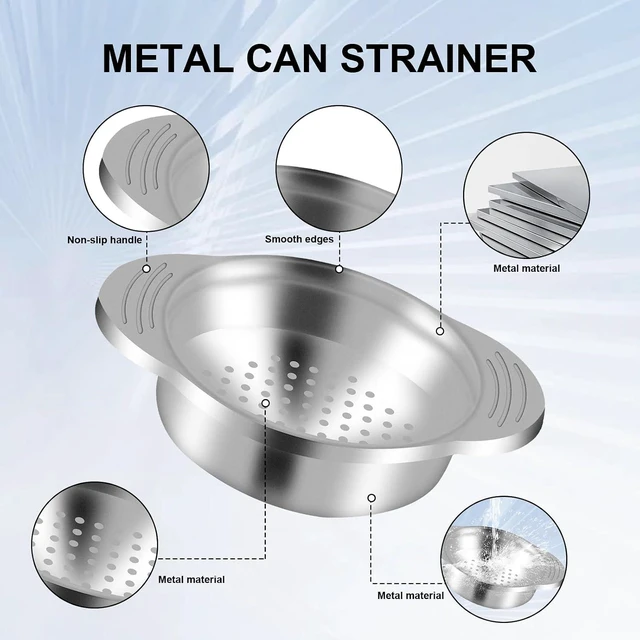 Alt view image 3 of 7 - Metal Can Strainer Food Grade Stainless Steel Tuna Strainer Press