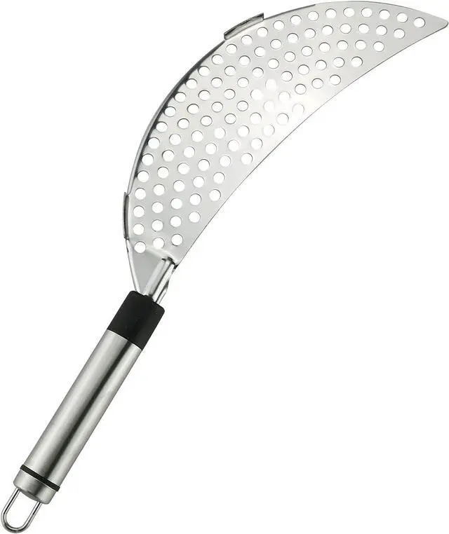 Main image of Tegg Crescent Pot Strainer Stainless Steel Grease Pasta Strainer Insert Drainer with Handheld for Different Pot Pan Kitchen Tool