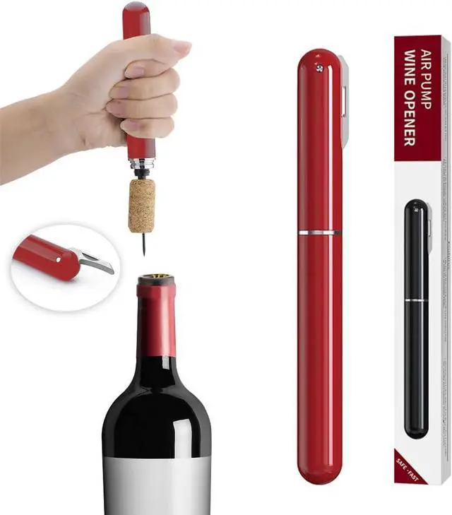 Main image of IPEROT Wine Bottle Opener, IPEROT Air Pressure Wine Corkscrew With Cutting Wine Bottle Foil Knife, Effortlessly Open Wine Bottles Without Damaging Corks, Easy-to-Use(Red)