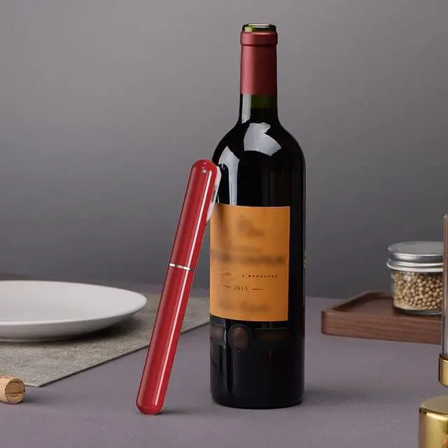 Alt view image 2 of 6 - IPEROT Wine Bottle Opener, IPEROT Air Pressure Wine Corkscrew With Cutting Wine Bottle Foil Knife, Effortlessly Open Wine Bottles Without Damaging Corks, Easy-to-Use(Red)