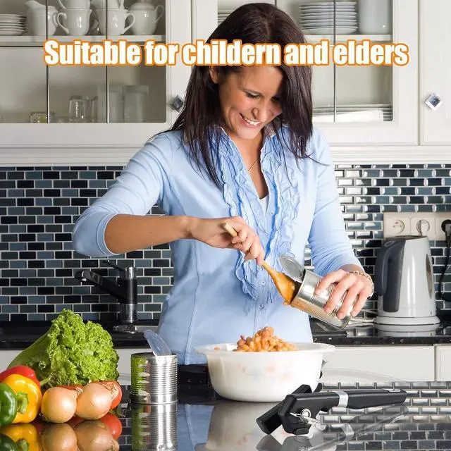 Alt view image 7 of 7 - 2 in 1 Safety Can Opener Manual Smooth Edge & Bottle Opener, No-Trouble-Lid-Lift Manual Can Opener with Magnet, Large Rubber Handle & Stainless Steel Blade, Side Cut Hand Can Opener for Kitchen
