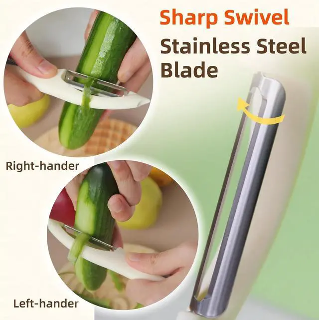Alt view image 3 of 7 - Stainless Steel Vegetable & Fruit Peeler for Kitchen, White