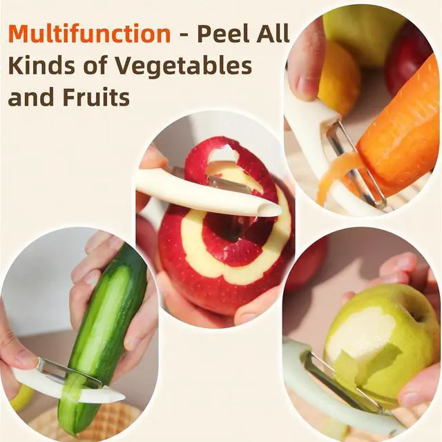 Alt view image 7 of 7 - Stainless Steel Vegetable & Fruit Peeler for Kitchen, White