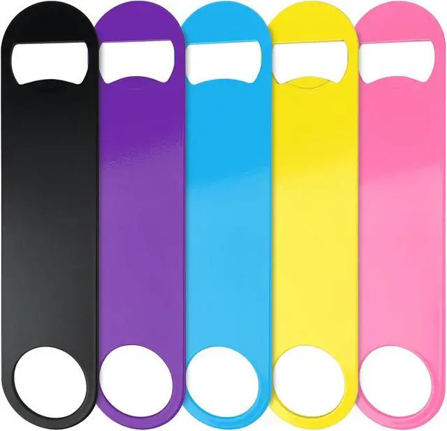 Alt view image 2 of 7 - KTOJOY 5 Pack Stainless Steel Colorful Beer Bottle Opener Set, 7 Inch, Large Colorful Design,