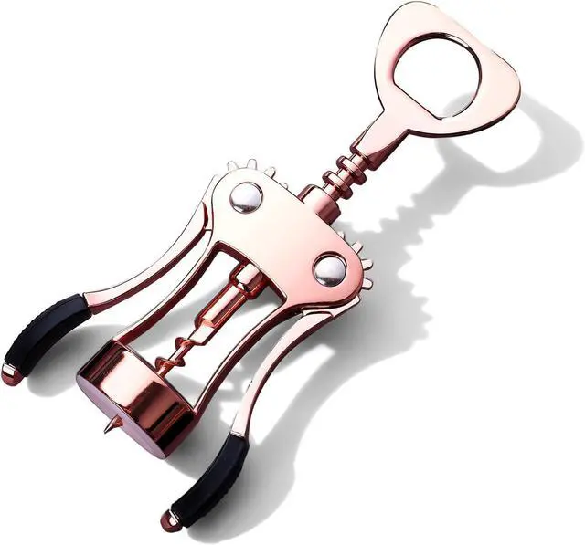 Alt view image 2 of 7 - Wine Opener, Zinc Alloy Premium Wing Corkscrew with Multifunctional Bottles Opener, Sharp Wine Corkscrew with Ergonomic Non-Slip Wing Handle, Upgrade