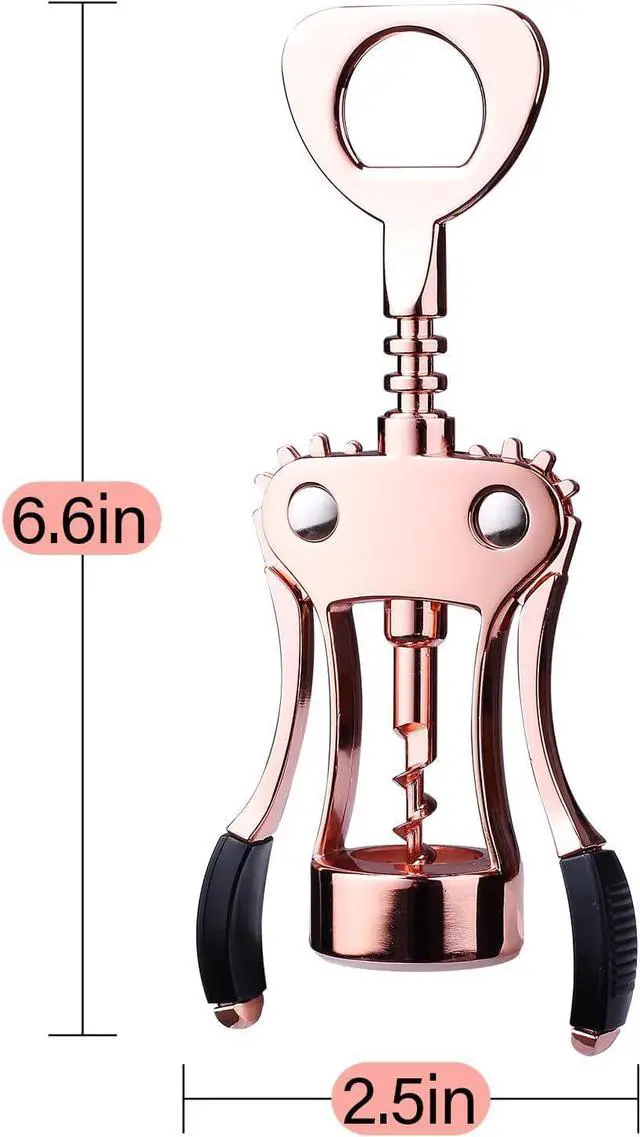 Alt view image 7 of 7 - Wine Opener, Zinc Alloy Premium Wing Corkscrew with Multifunctional Bottles Opener, Sharp Wine Corkscrew with Ergonomic Non-Slip Wing Handle, Upgrade
