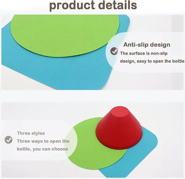 Alt view image 4 of 5 - Jar Gripper Multi Purpose Reusable Rubber Gripper Jar Opener Gripper Rubber Jar Multi Purpose Bottle Lid Openers Fit for Most Bottles Set of 3
