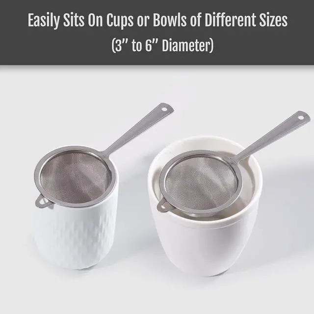 Alt view image 3 of 7 - Matcha Sifter | Tea Strainer | Very Fine Mesh | Stainless Steel | Eliminate Clumps In Matcha Green Tea Powder