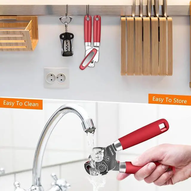 Alt view image 4 of 7 - Can Opener,Professional 3-In-1 Multifunctional Manual Can Openers Bottle Opener,Kitchen Durable Stainless Steel Heavy Duty Can Opener Smooth Edge for Kitchen Seniors Friendly