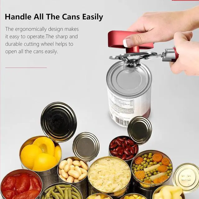 Alt view image 7 of 7 - Can Opener,Professional 3-In-1 Multifunctional Manual Can Openers Bottle Opener,Kitchen Durable Stainless Steel Heavy Duty Can Opener Smooth Edge for Kitchen Seniors Friendly