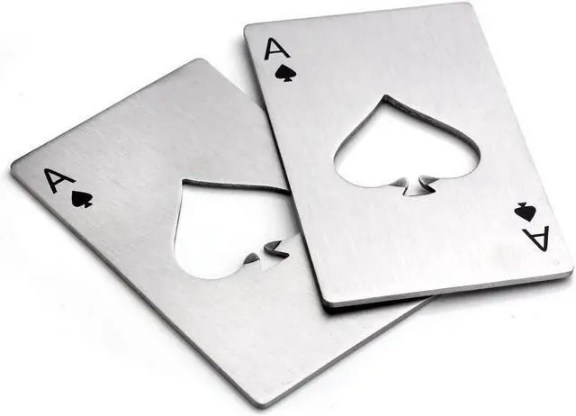 Main image of Bottle Opener-Stainless Steel Credit Card Size Casino Bottle Opener for Your Wallet-2 pcs