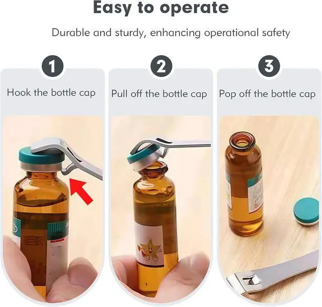 Alt view image 3 of 7 - 3 PCS Mini Vial Opener For 20mm And 13mm, Stainless Steel Vial Decapper