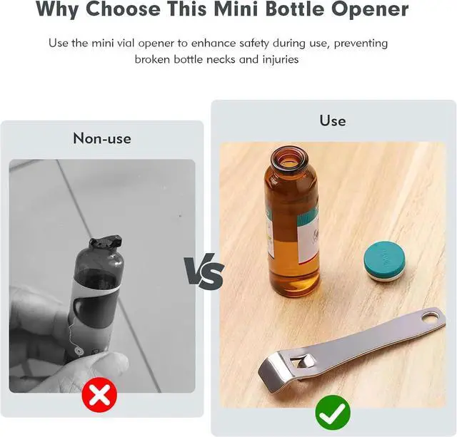 Alt view image 7 of 7 - 3 PCS Mini Vial Opener For 20mm And 13mm, Stainless Steel Vial Decapper
