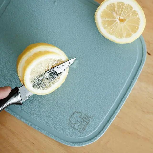Alt view image 4 of 6 - Chef Craft Select Wheat Straw Cutting Board and Knife Set, 10 inch x 7.5 inch, Blue
