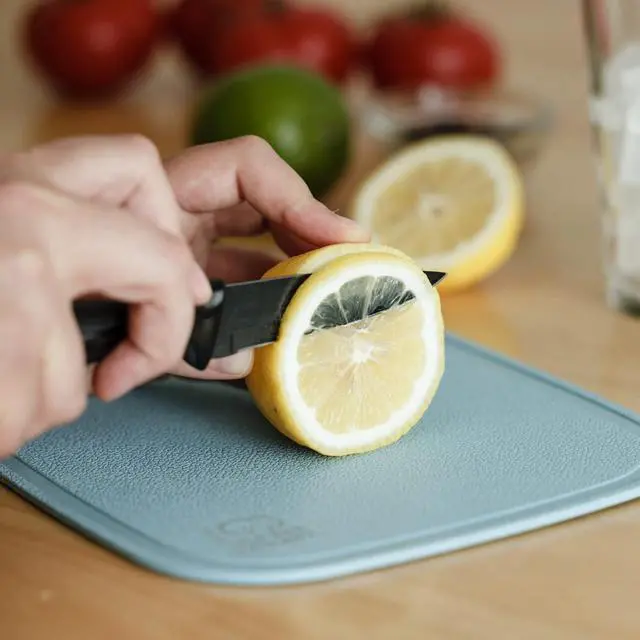 Alt view image 6 of 6 - Chef Craft Select Wheat Straw Cutting Board and Knife Set, 10 inch x 7.5 inch, Blue