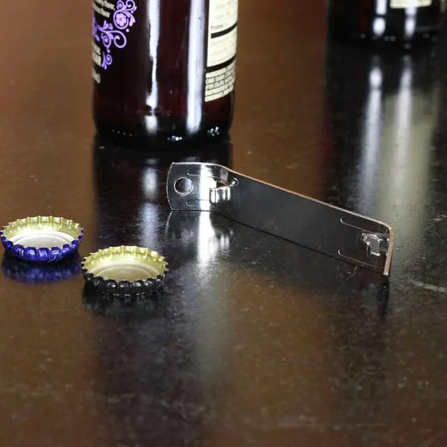 Alt view image 3 of 5 - Chef Craft Select Durable Plated Iron Bottle Opener, 4.5 inches in length 2 piece set, Gray