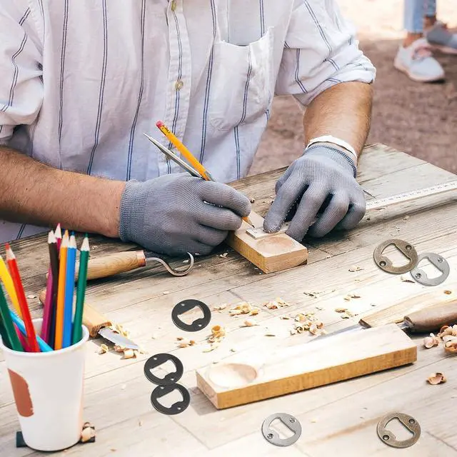 Alt view image 6 of 7 - 15 Set Bottle Opener Inserts Stainless Steel Insert with Screws Screwdriver