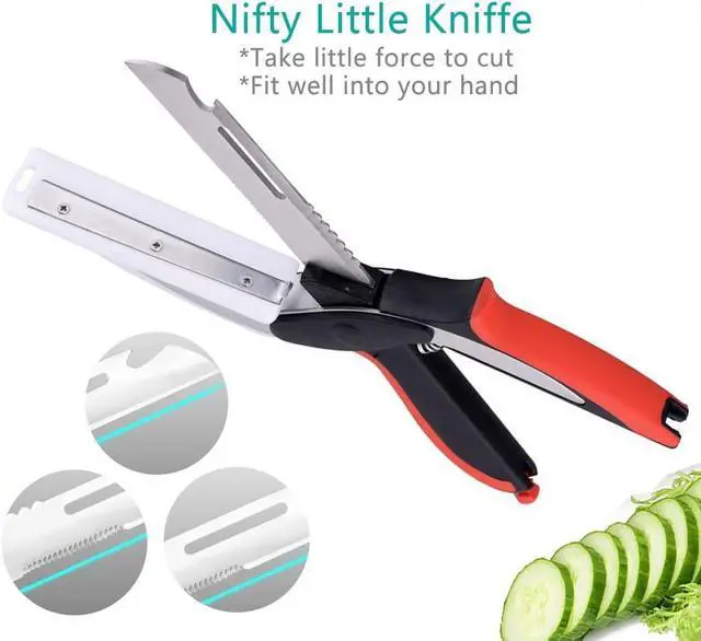 Alt view image 3 of 7 - Vegetable Scissors and Food Cutter - Kitchen Shears With Cutting Board, Quick Slicer, Chopper for Meat and Vegetables
