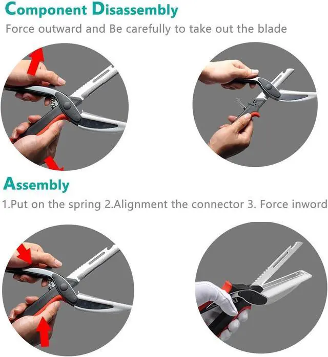 Alt view image 5 of 7 - Vegetable Scissors and Food Cutter - Kitchen Shears With Cutting Board, Quick Slicer, Chopper for Meat and Vegetables