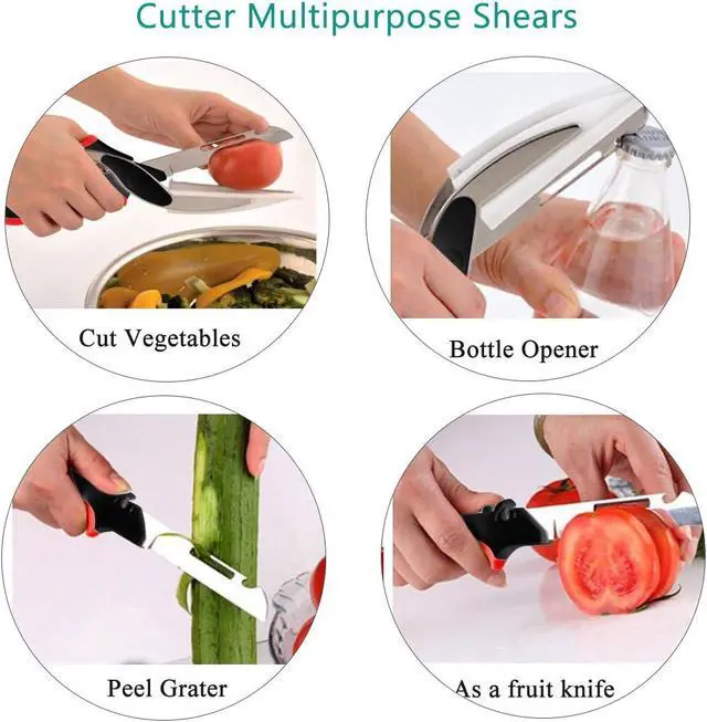 Alt view image 6 of 7 - Vegetable Scissors and Food Cutter - Kitchen Shears With Cutting Board, Quick Slicer, Chopper for Meat and Vegetables