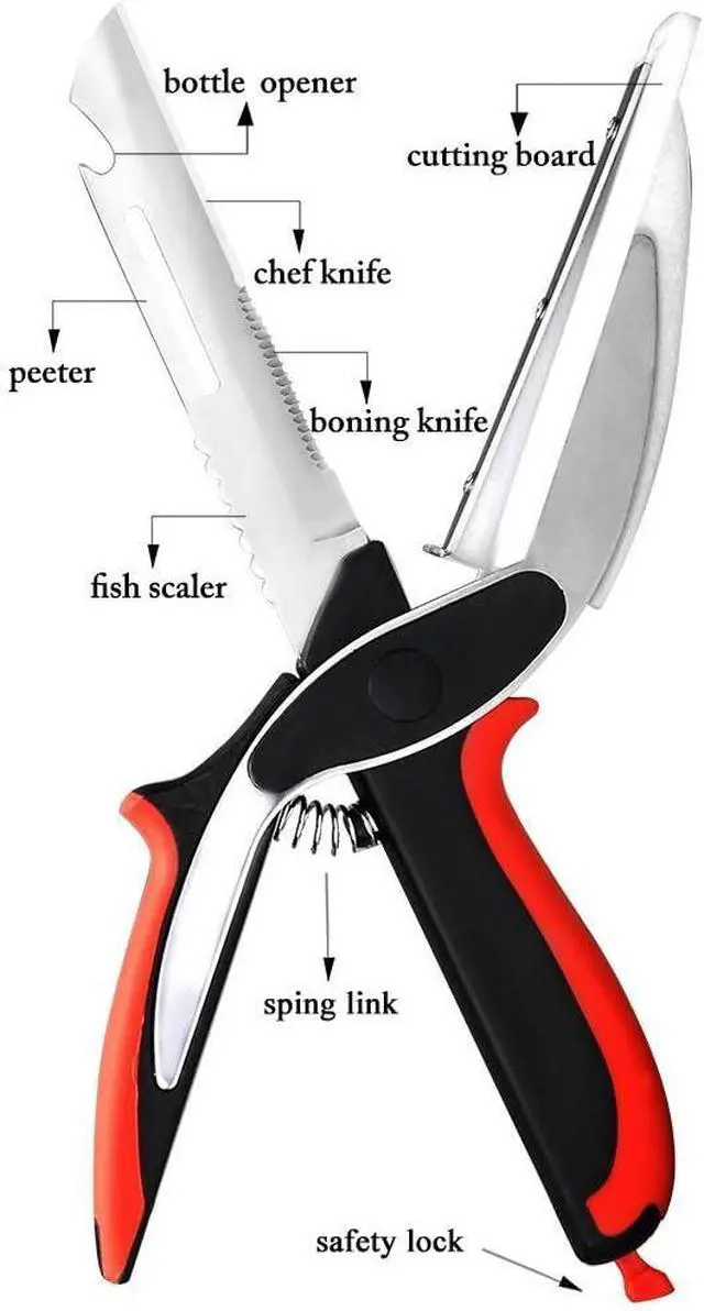 Alt view image 7 of 7 - Vegetable Scissors and Food Cutter - Kitchen Shears With Cutting Board, Quick Slicer, Chopper for Meat and Vegetables